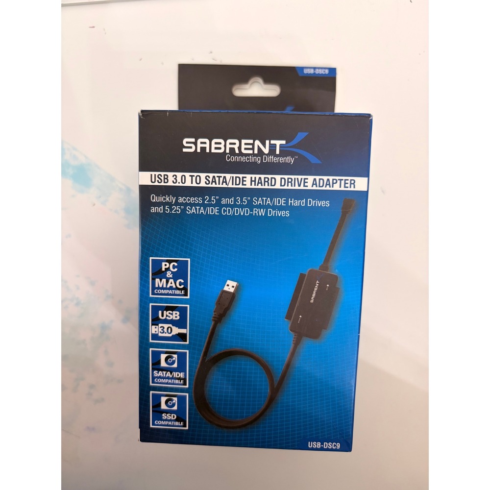 Sabrent USB 3.0 to SATA/IDE Hard Drive Adapter USB-DSC9 for 2.5 3.5 5.25 Drives